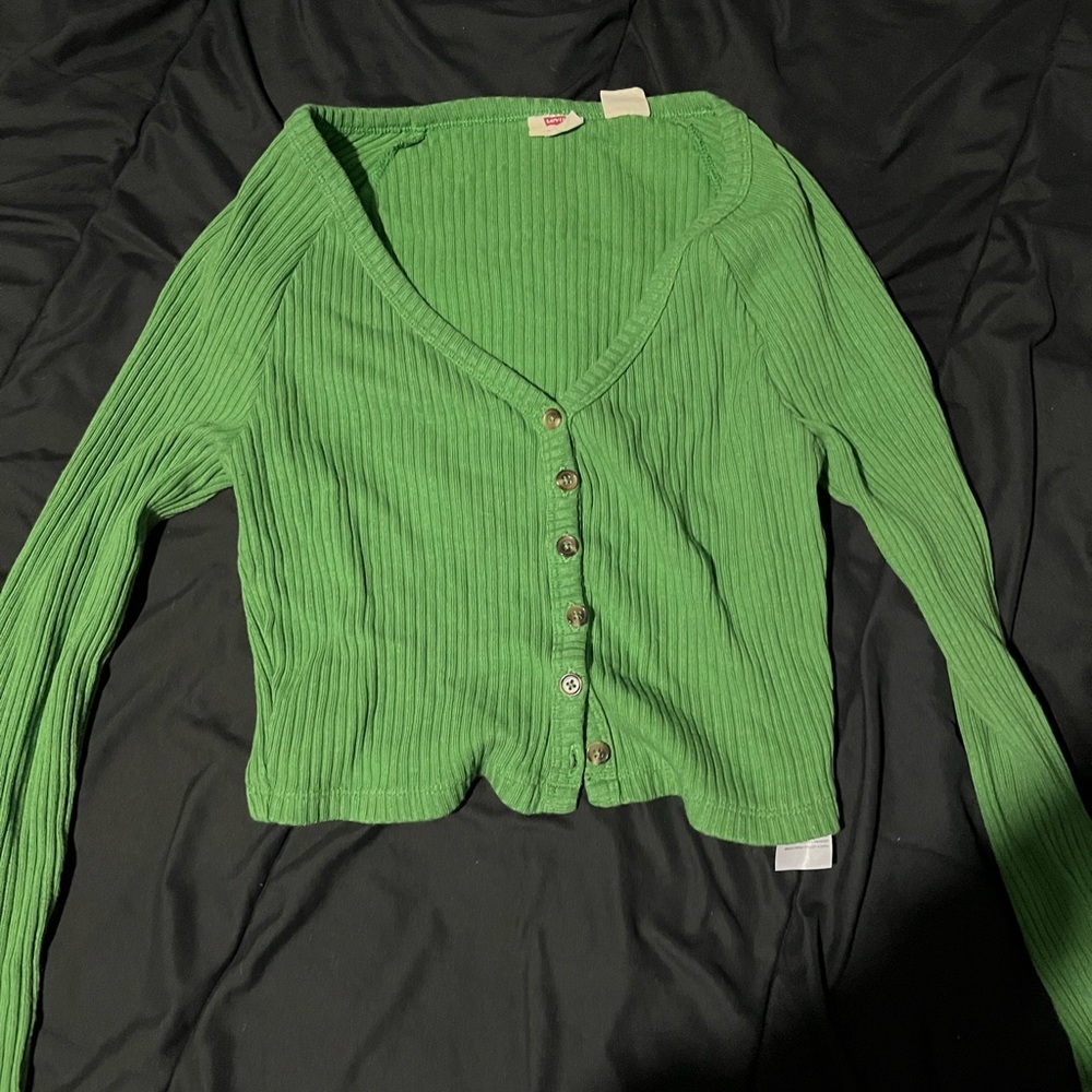Levi's Vibrant Green Ribbed Cardigan